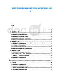 網(wǎng)易考拉海購(gòu)跨境電商業(yè)務(wù)競(jìng)爭(zhēng)格局分析投資環(huán)境規(guī)劃研究