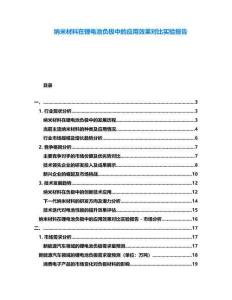 納米材料在鋰電池負極中的應用效果對比實驗報告