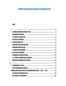 中國職業(yè)教育培訓(xùn)市場現(xiàn)狀與發(fā)展趨勢研究