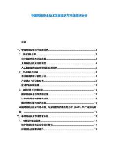 中國網絡安全技術發展現狀與市場需求分析