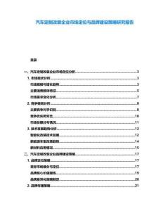 汽車定制改裝企業(yè)市場(chǎng)定位與品牌建設(shè)策略研究報(bào)告