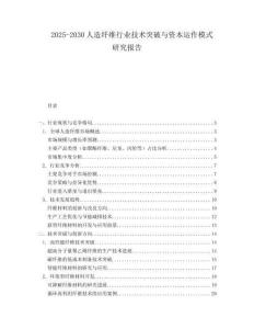 2025-2030人造纖維行業技術突破與資本運作模式研究報告