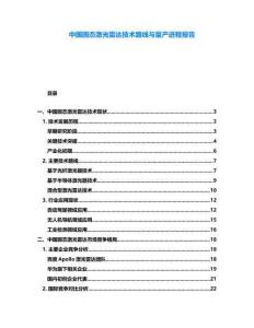 中國固態(tài)激光雷達(dá)技術(shù)路線與量產(chǎn)進(jìn)程報告