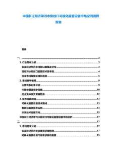 中國長江經(jīng)濟帶污水排放口可視化監(jiān)管設(shè)備市場空間測算報告