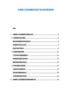 中國(guó)第三方檢測(cè)服務(wù)市場(chǎng)擴(kuò)容與競(jìng)爭(zhēng)壁壘報(bào)告
