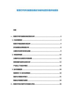 智慧燈桿多功能整合模式與城市運(yùn)營(yíng)價(jià)值評(píng)估報(bào)告