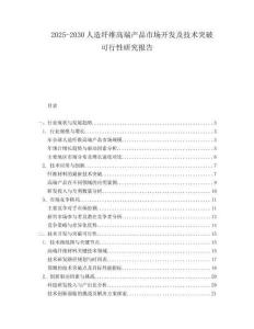 2025-2030人造纖維高端產品市場開發及技術突破可行性研究報告
