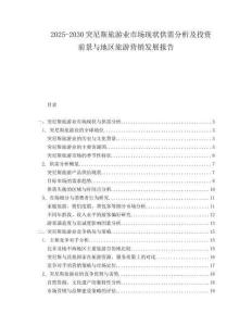 2025-2030突尼斯旅游業市場現狀供需分析及投資前景與地區旅游營銷發展報告