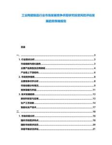 工業陶瓷制品行業市場發展競爭供需研究投資風險評估發展趨勢策略報告