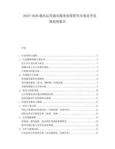 2025-2030通訊運(yùn)營(yíng)通訊服務(wù)深度研究市場(chǎng)競(jìng)爭(zhēng)發(fā)展趨勢(shì)報(bào)告
