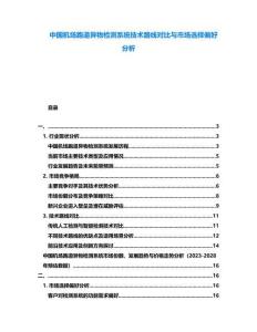 中國機場跑道異物檢測系統(tǒng)技術路線對比與市場選擇偏好分析
