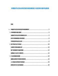 中國(guó)投幣式洗衣機(jī)區(qū)域市場(chǎng)發(fā)展?jié)摿εc投資價(jià)值評(píng)估報(bào)告