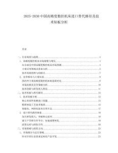 2025-2030中國(guó)高精度數(shù)控機(jī)床進(jìn)口替代路徑及技術(shù)短板分析