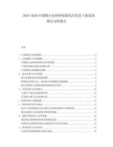 2025-2030中國(guó)鎂合金材料輕量化應(yīng)用及下游需求增長(zhǎng)分析報(bào)告