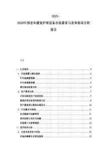 2025-2030中國(guó)老年康復(fù)護(hù)理設(shè)備市場(chǎng)需求與競(jìng)爭(zhēng)格局分析報(bào)告