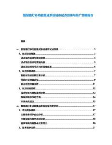 智慧路燈多功能集成系統(tǒng)城市試點效果與推廣策略報告