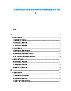 中國印刷包裝行業市場需求分析投資評估規劃發展現狀報告