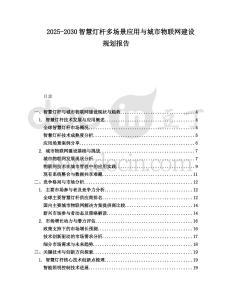 2025-2030智慧燈桿多場景應用與城市物聯網建設規劃報告