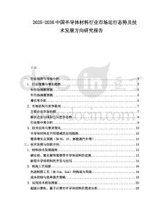 2025-2030中國(guó)半導(dǎo)體材料行業(yè)市場(chǎng)運(yùn)行態(tài)勢(shì)及技術(shù)發(fā)展方向研究報(bào)告