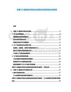 中國5G通信技術商業化進程及投資風險評估報告