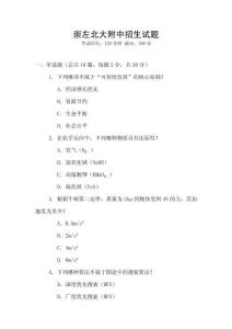 崇左北大附中招生試題