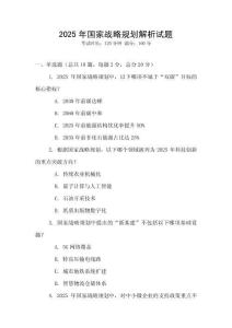2025年國(guó)家戰(zhàn)略規(guī)劃解析試題