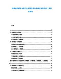 智慧城市解決方案行業(yè)市場現(xiàn)狀技術(shù)路徑及投資可行性研究報告