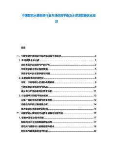 中國智能水表制造行業市場供需平衡及水資源管理優化規劃