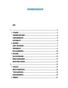 真空鍍膜設備稼動率