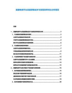 直播電商平臺(tái)流量獲取成本與變現(xiàn)效率對(duì)比分析報(bào)告
