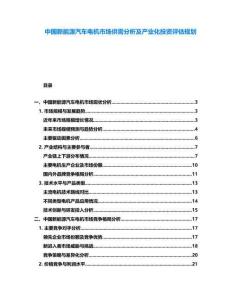 中國新能源汽車電機市場供需分析及產(chǎn)業(yè)化投資評估規(guī)劃