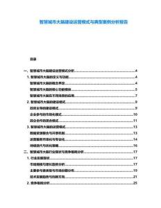 智慧城市大腦建設(shè)運營模式與典型案例分析報告