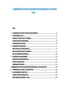 中國新能源汽車電機市場競爭態勢供需解讀及產業化投資評估