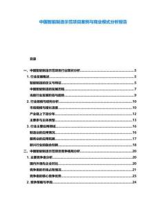 中國(guó)智能制造示范項(xiàng)目案例與商業(yè)模式分析報(bào)告