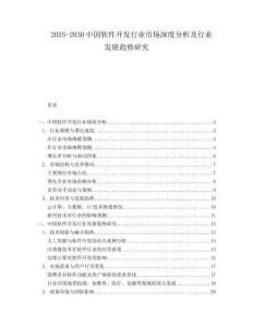 2025-2030中國軟件開發(fā)行業(yè)市場(chǎng)深度分析及行業(yè)發(fā)展趨勢(shì)研究