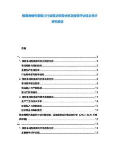 佛得角格列美脲片行業(yè)現(xiàn)狀供需分析及投資評(píng)估規(guī)劃分析研究報(bào)告