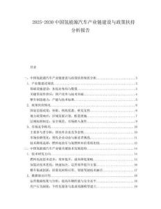 2025-2030中國氫能源汽車產(chǎn)業(yè)鏈建設(shè)與政策扶持分析報告