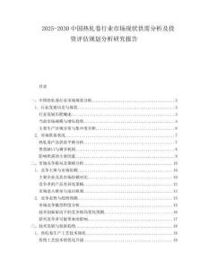 2025-2030中國熱軋卷行業(yè)市場現(xiàn)狀供需分析及投資評估規(guī)劃分析研究報告