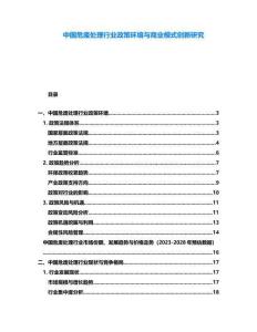 中國危廢處理行業政策環境與商業模式創新研究