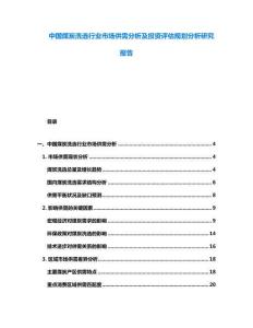 中國煤炭洗選行業(yè)市場供需分析及投資評估規(guī)劃分析研究報(bào)告