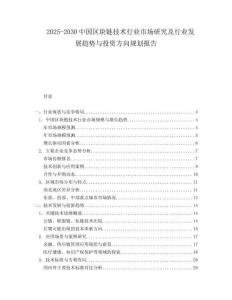 2025-2030中國區塊鏈技術行業市場研究及行業發展趨勢與投資方向規劃報告