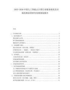 2025-2030中國人工智能云計(jì)算行業(yè)服務(wù)現(xiàn)狀及市場(chǎng)發(fā)展前景研究發(fā)展規(guī)劃報(bào)告