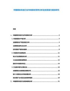 中國煤炭采選行業(yè)市場現(xiàn)狀競爭分析及投資潛力規(guī)劃研究