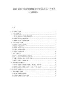 2025-2030中國區塊鏈技術應用市場格局與投資機會分析報告