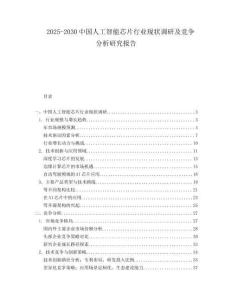 2025-2030中國人工智能芯片行業現狀調研及競爭分析研究報告