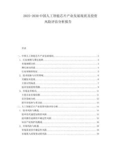 2025-2030中國人工智能芯片產業發展現狀及投資風險評估分析報告