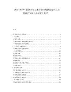 2025-2030中國區塊鏈技術行業市場供需分析及投資評估發展趨勢研究計劃書