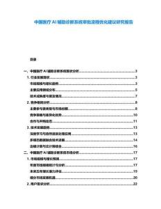 中國醫(yī)療AI輔助診斷系統(tǒng)審批流程優(yōu)化建議研究報告