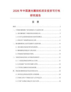 2026年中國激光雕刻機項目投資可行性研究報告