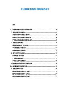 云計(jì)算服務(wù)市場細(xì)分領(lǐng)域發(fā)展白皮書